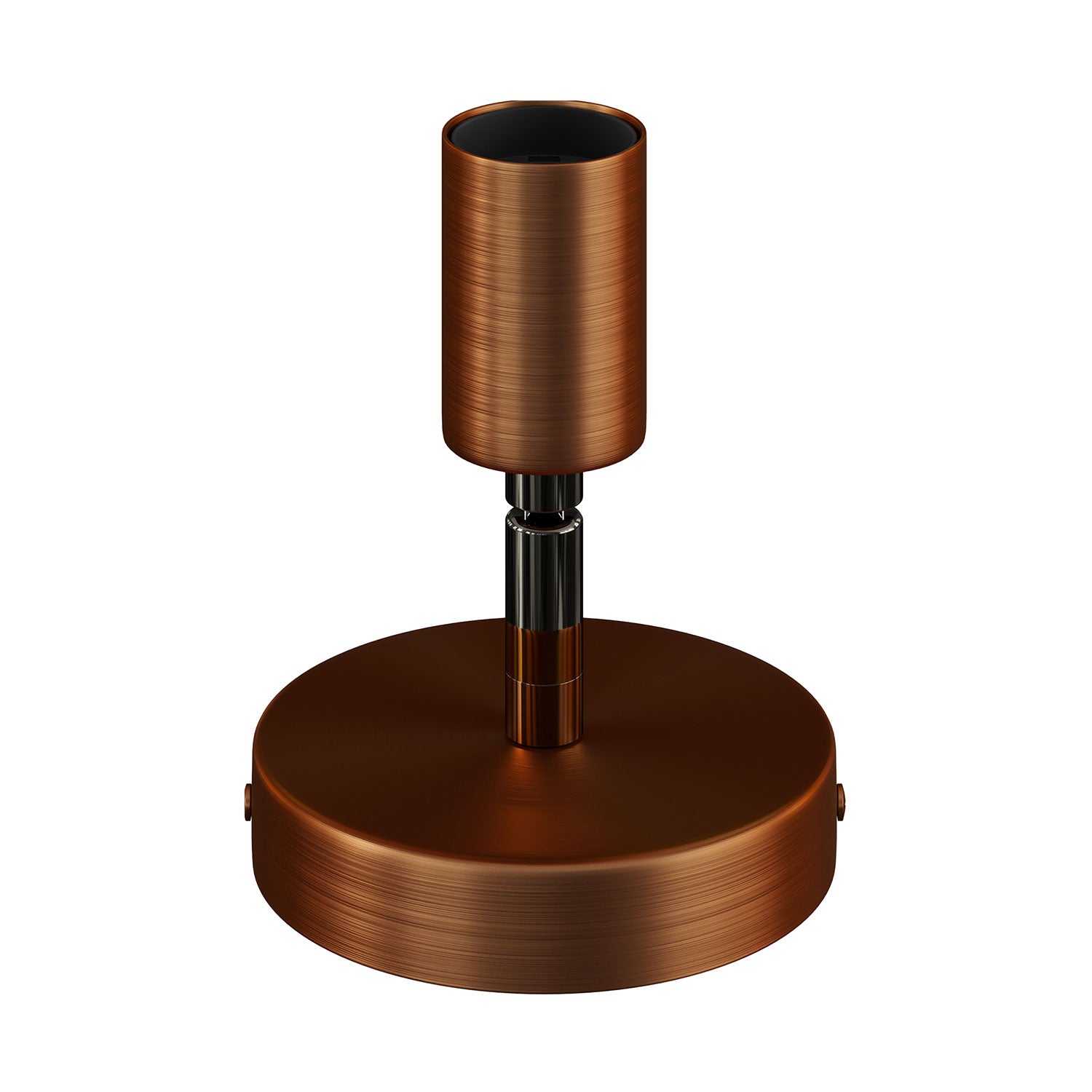 Fermaluce Metallo 90°, punto luce orientabile da parete o soffitto - Rame satinato