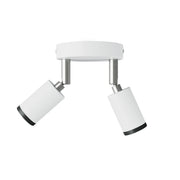 Fermaluce con 2 faretti orientabili Mini Spotlight GU1d0 - Bianco opaco