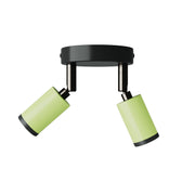 Fermaluce con 2 faretti orientabili Mini Spotlight GU1d0 - Verde prato