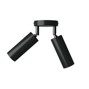 Lampada a 2 faretti con paralume Tub-E14 e rosone tondo - Nero