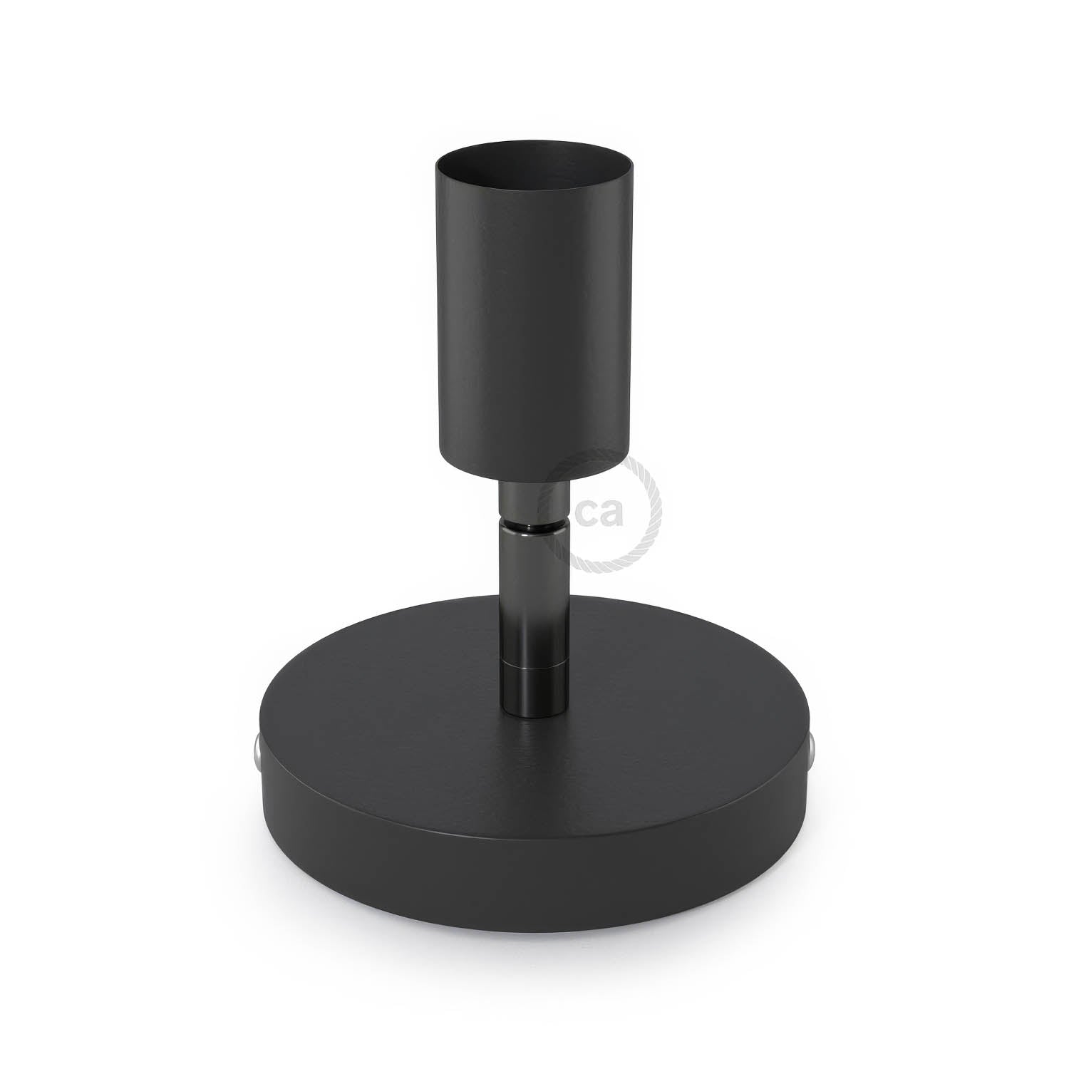 Fermaluce Metallo 90°, punto luce orientabile da parete o soffitto - Nero