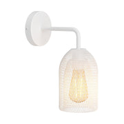 Fermaluce Metal con paralume Ghostbell, lampada a muro in metallo con estensione curva - Bianco