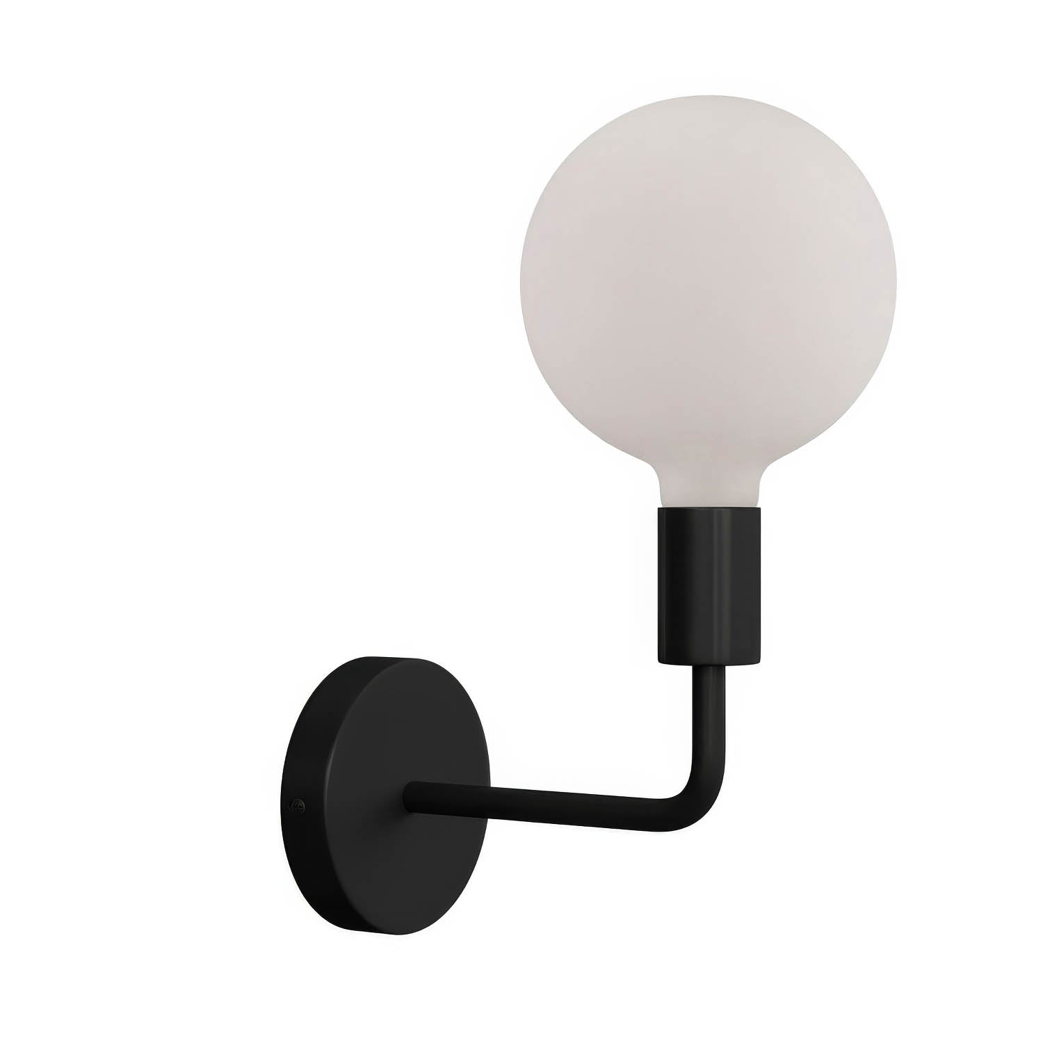 Fermaluce Metal, lampada a muro in metallo con estensione curva - Nero