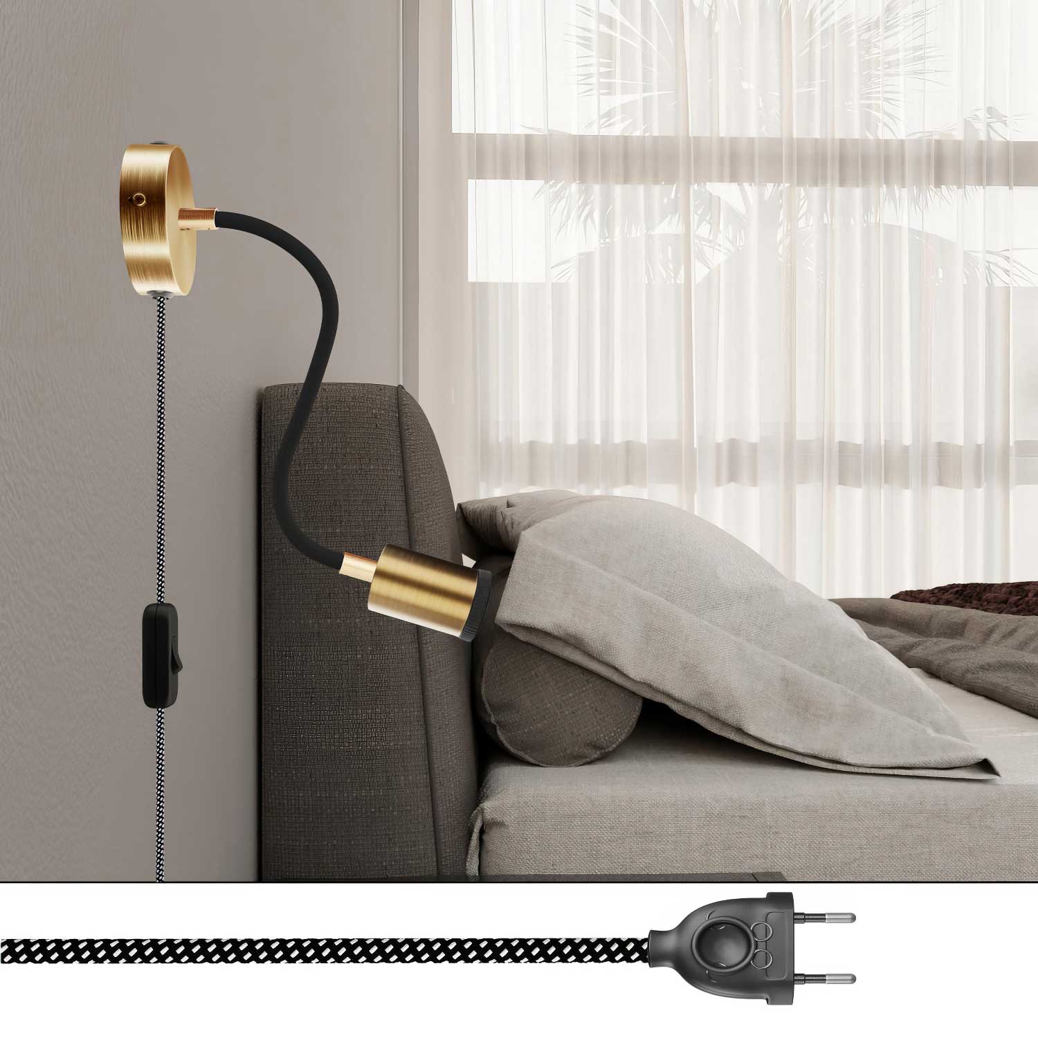 Lampada Spostaluce Flex 30 snodabile con faretto GU1d0 - Bronzo satinato