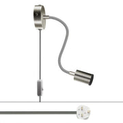 Lampada Spostaluce Flex 30 snodabile con faretto GU1d0 e spina UK - Titanio satinato