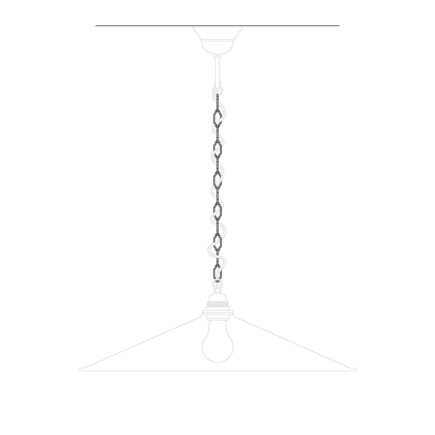 Catena Cattedrale in ferro per lampadari e sospensioni - Lunghezza 50 cm