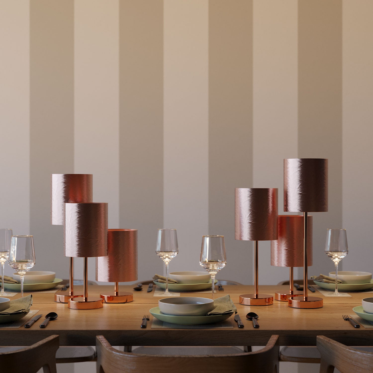 Alzaluce per paralume - Lampada da tavolo in metallo e spina UK - Rame 5 cm