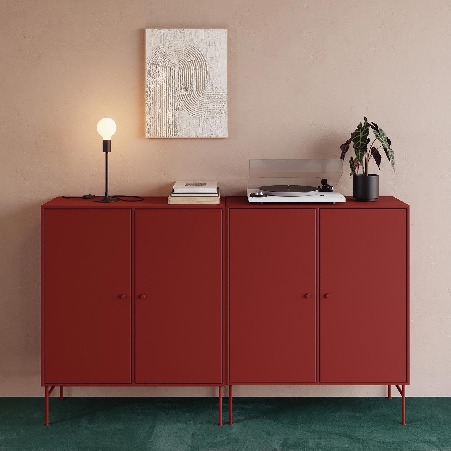 Base metallica tonda per lampada da tavolo MAG-Y - Nero