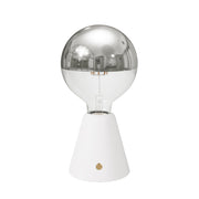 Lampada portatile ricaricabile Cabless01 con lampadina globo mezza sfera argento - Bianco