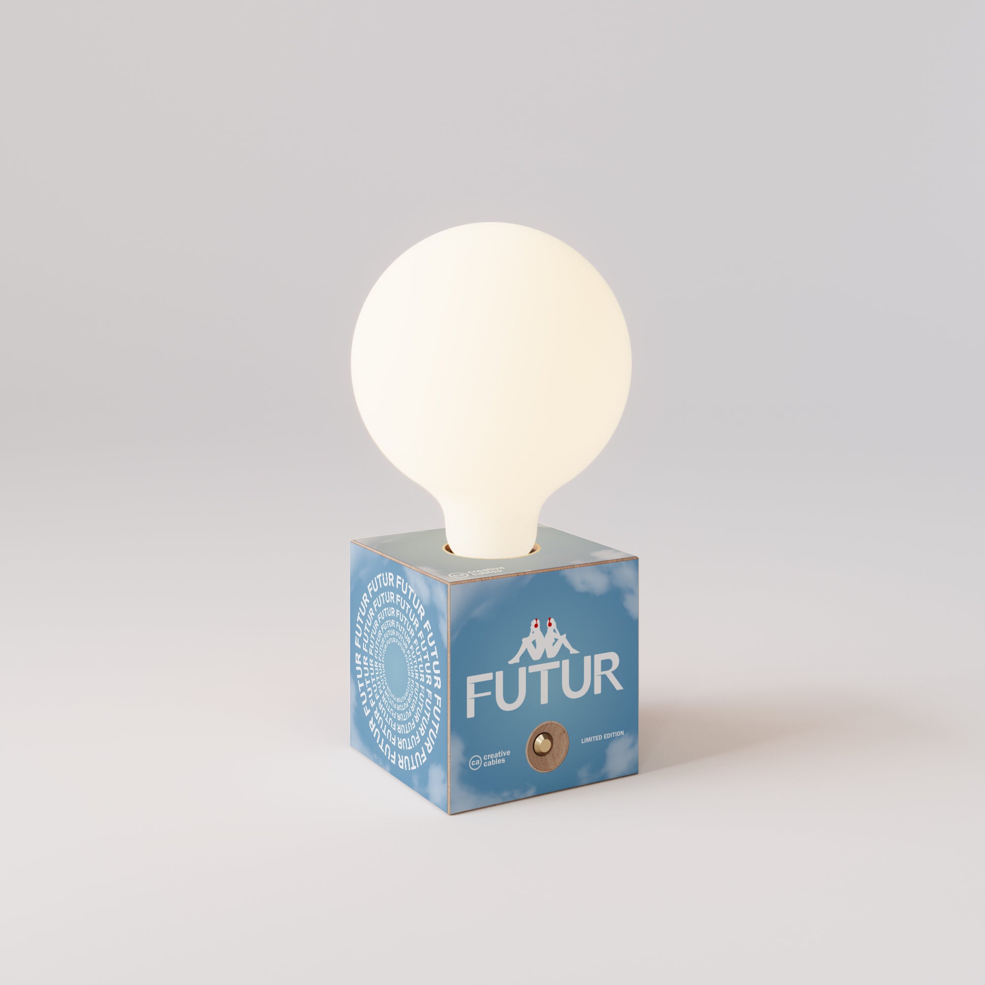 Baterijska svetilka Cabless03 "Futur" z žarnico globo z učinkom porcelana - Futur Festival