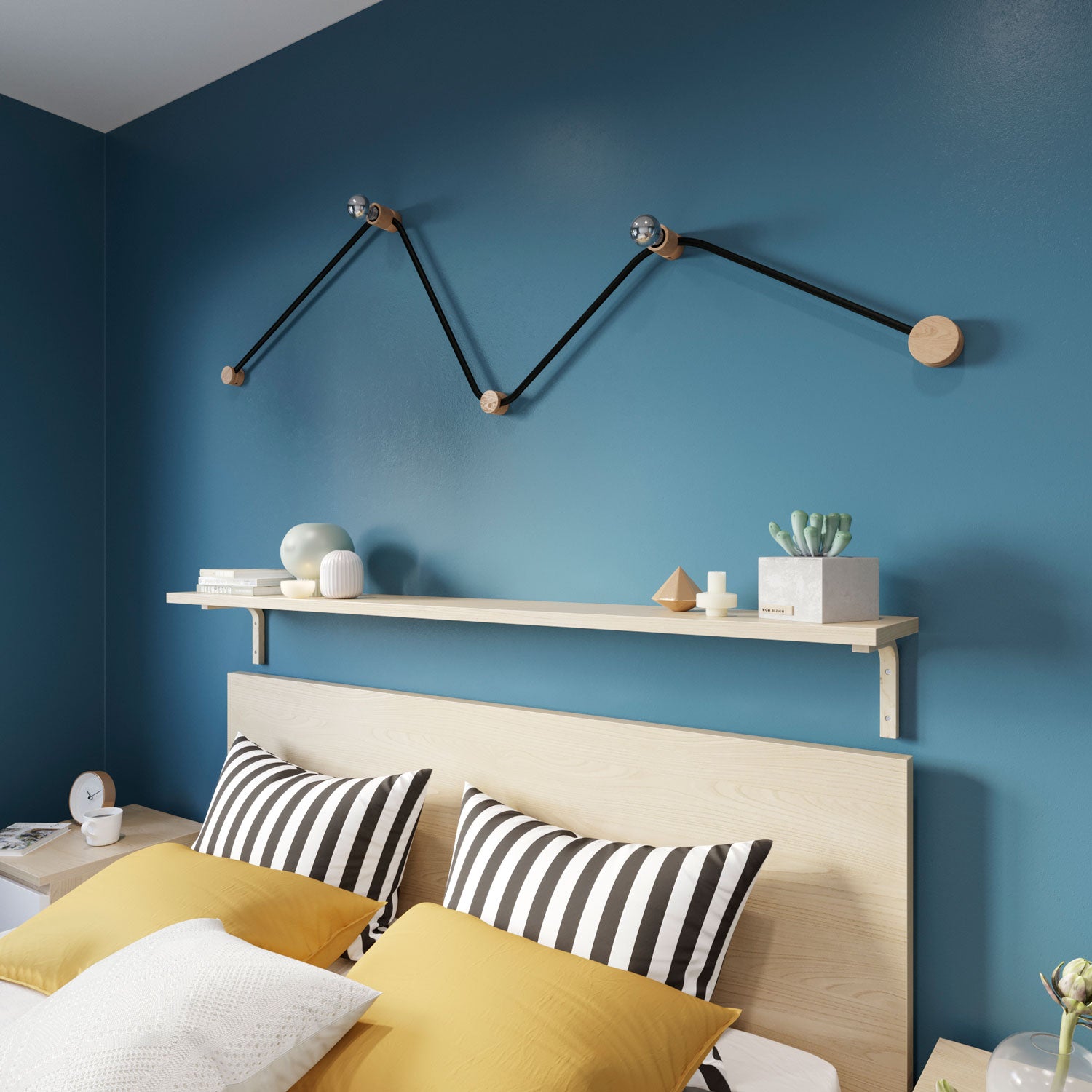 Sistema Filé Wiggle Kit - con cavo CM04 di 3 m per catenaria e 5 componenti in legno per interni