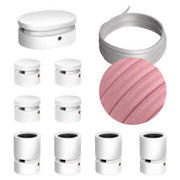 Sistema Filé Symmetric Kit - con cavo CM16 di 5 m per catenaria e 9 componenti in legno verniciato bianco per interni