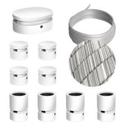 Sistema Filé Symmetric Kit - con cavo ECC37 di 5 m per catenaria e 9 componenti in legno verniciato bianco per interni