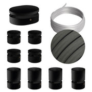 Sistema Filé Symmetric Kit - con cavo CM03 di 5 m per catenaria e 9 componenti in legno verniciato nero per interni