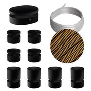 Sistema Filé Symmetric Kit - con cavo CZ22 di 5 m per catenaria e 9 componenti in legno verniciato nero per interni