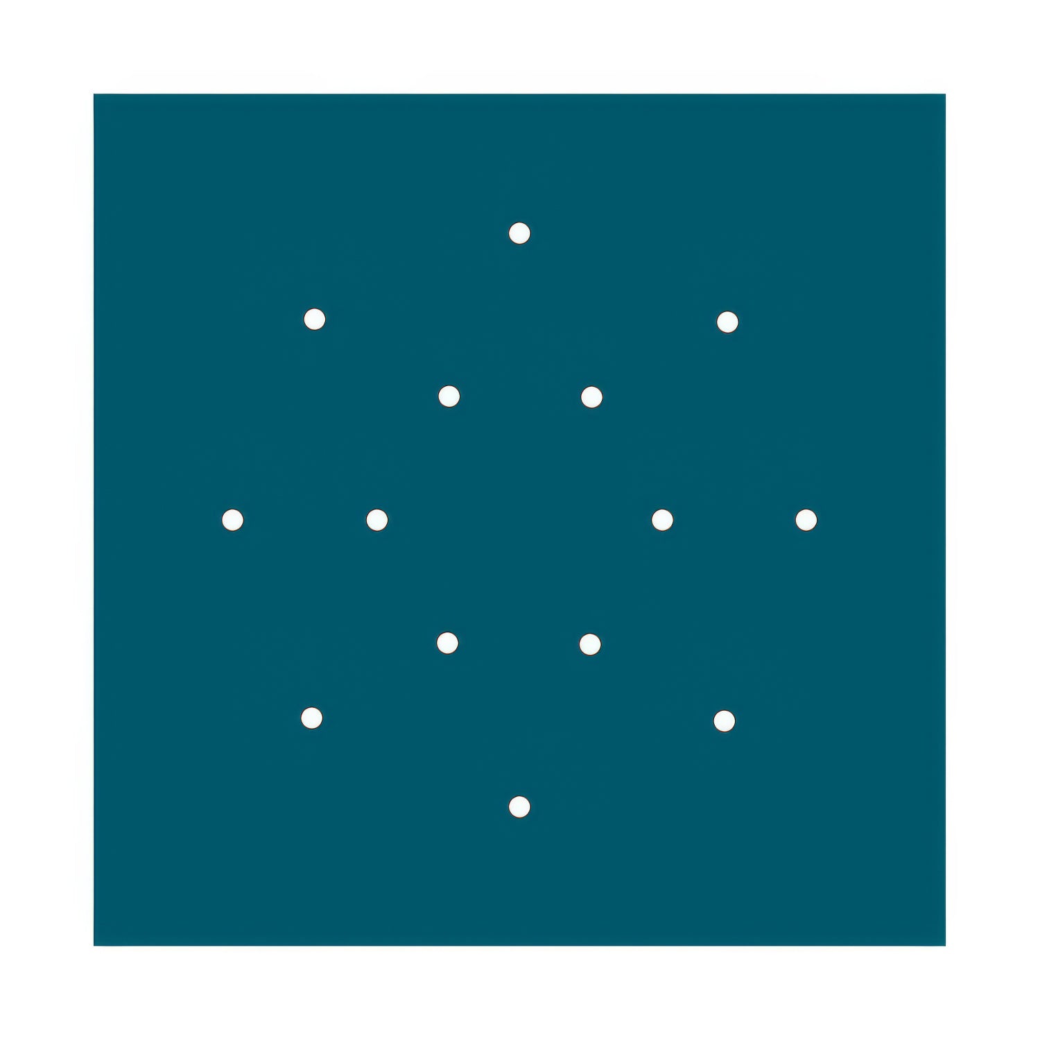 Rosone XXL Rose-One quadrato, 400 mm con 14 fori e 4 fori laterali - Petrolio Bianco