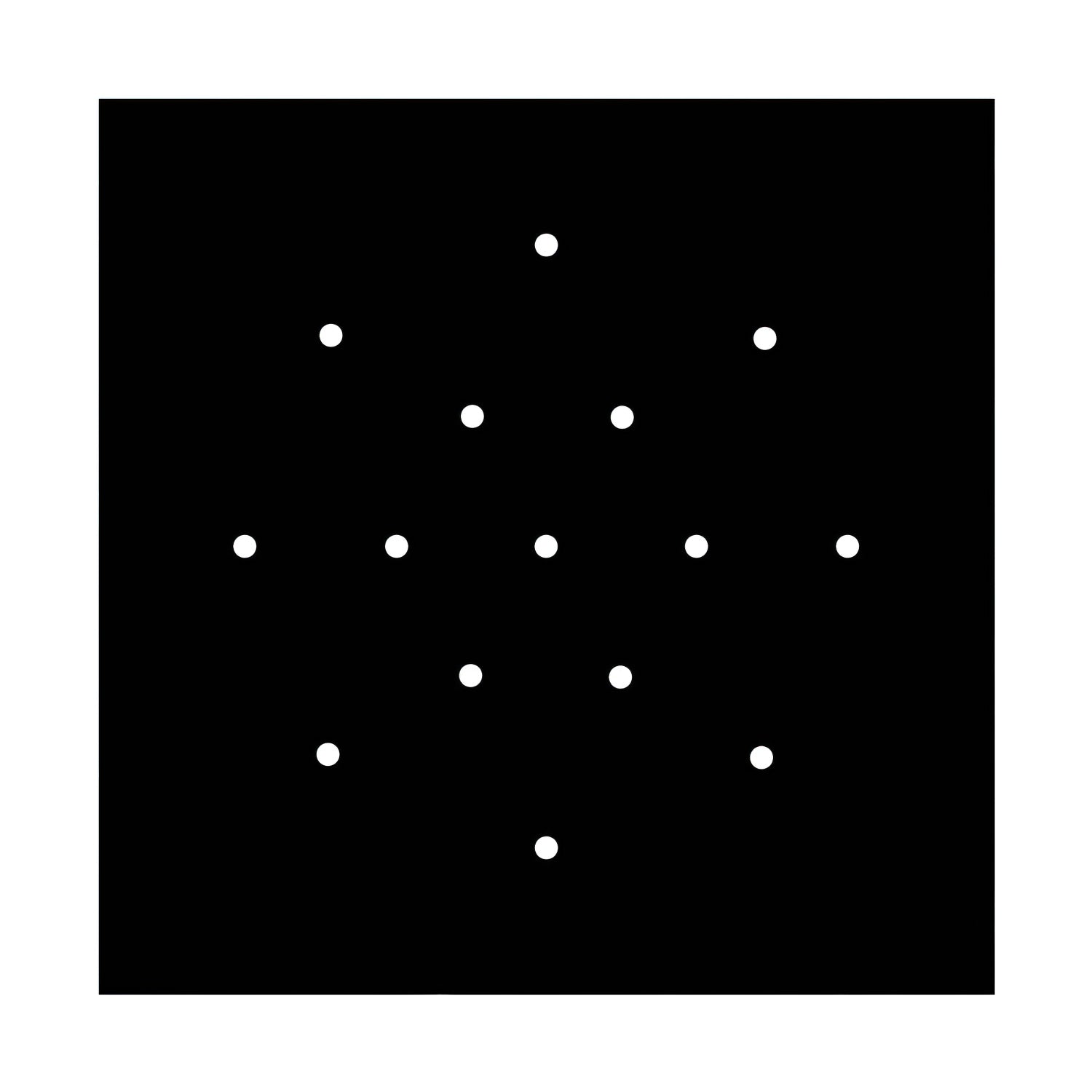 Rosone XXL Rose-One quadrato, 400 mm con 15 fori e 4 fori laterali - Nero opaco Bianco