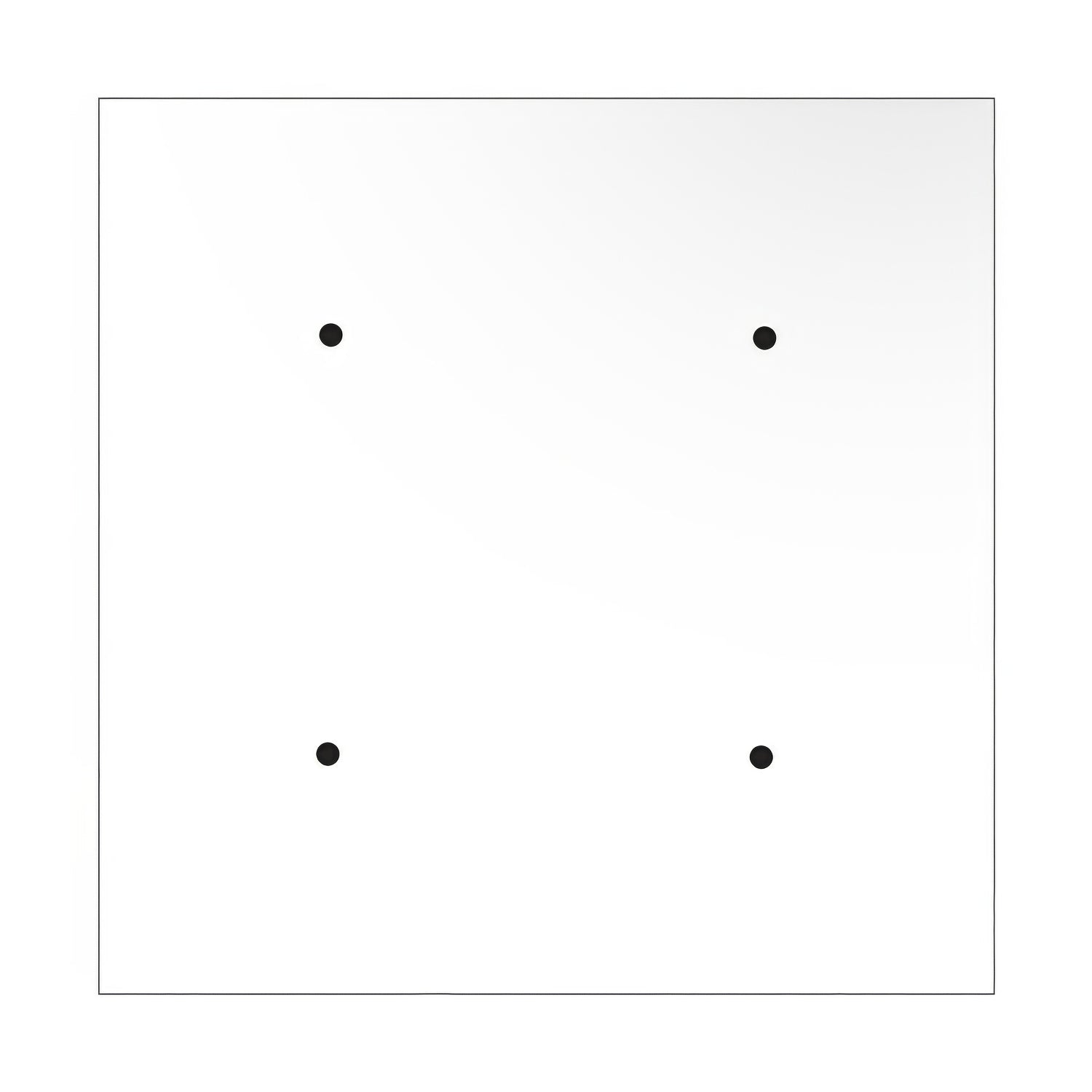 Rosone XXL Rose-One quadrato, 400 mm con 4 fori e 4 fori laterali - Bianco opaco Bianco