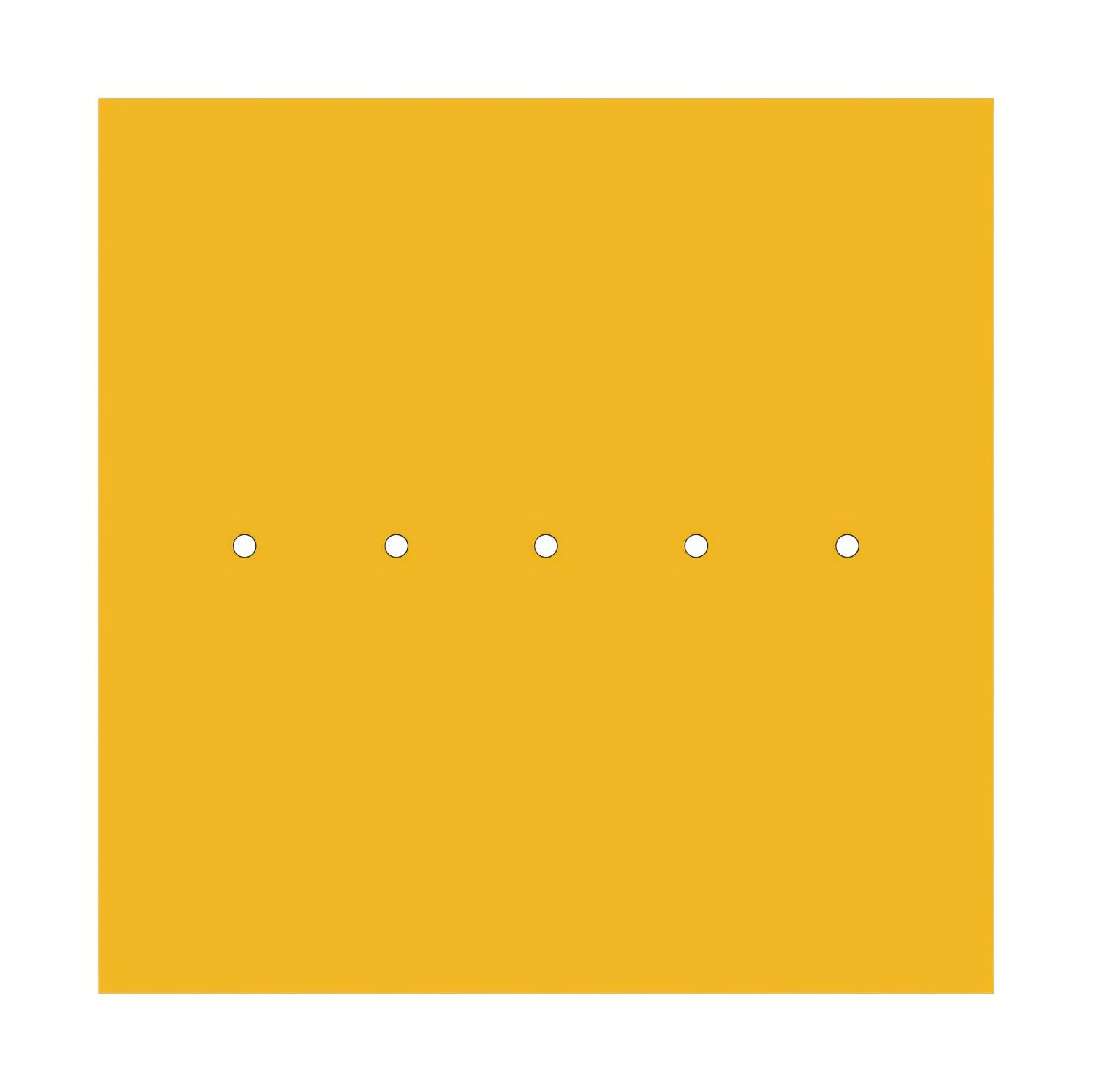 Rosone XXL Rose-One quadrato, 400 mm con 5 fori in linea e 4 fori laterali - Mostarda Bianco