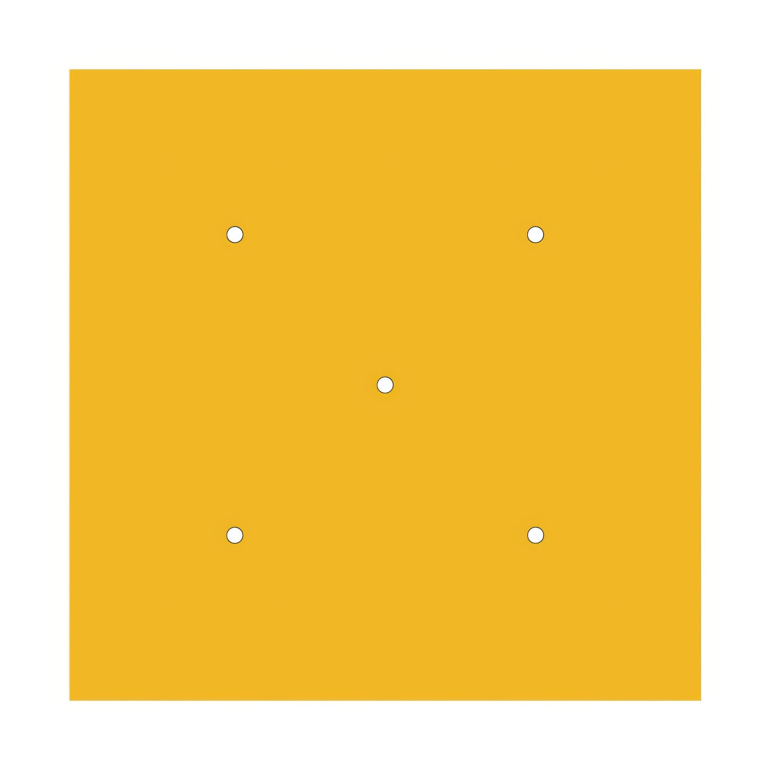 Rosone XXL Rose-One quadrato, 400 mm con 5 fori e 4 fori laterali - Mostarda Bianco