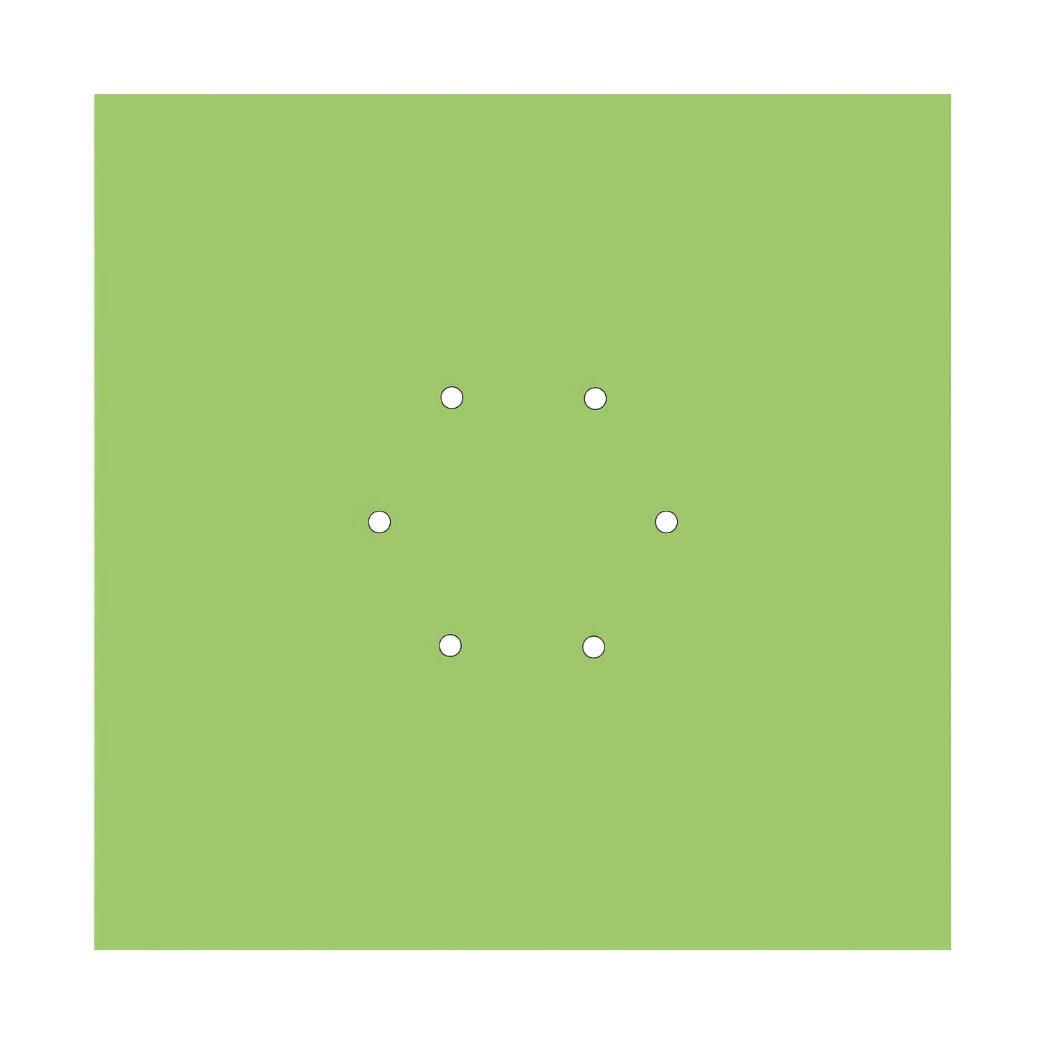 Rosone XXL Rose-One quadrato, 400 mm con 6 fori e 4 fori laterali - Verde prato Bianco