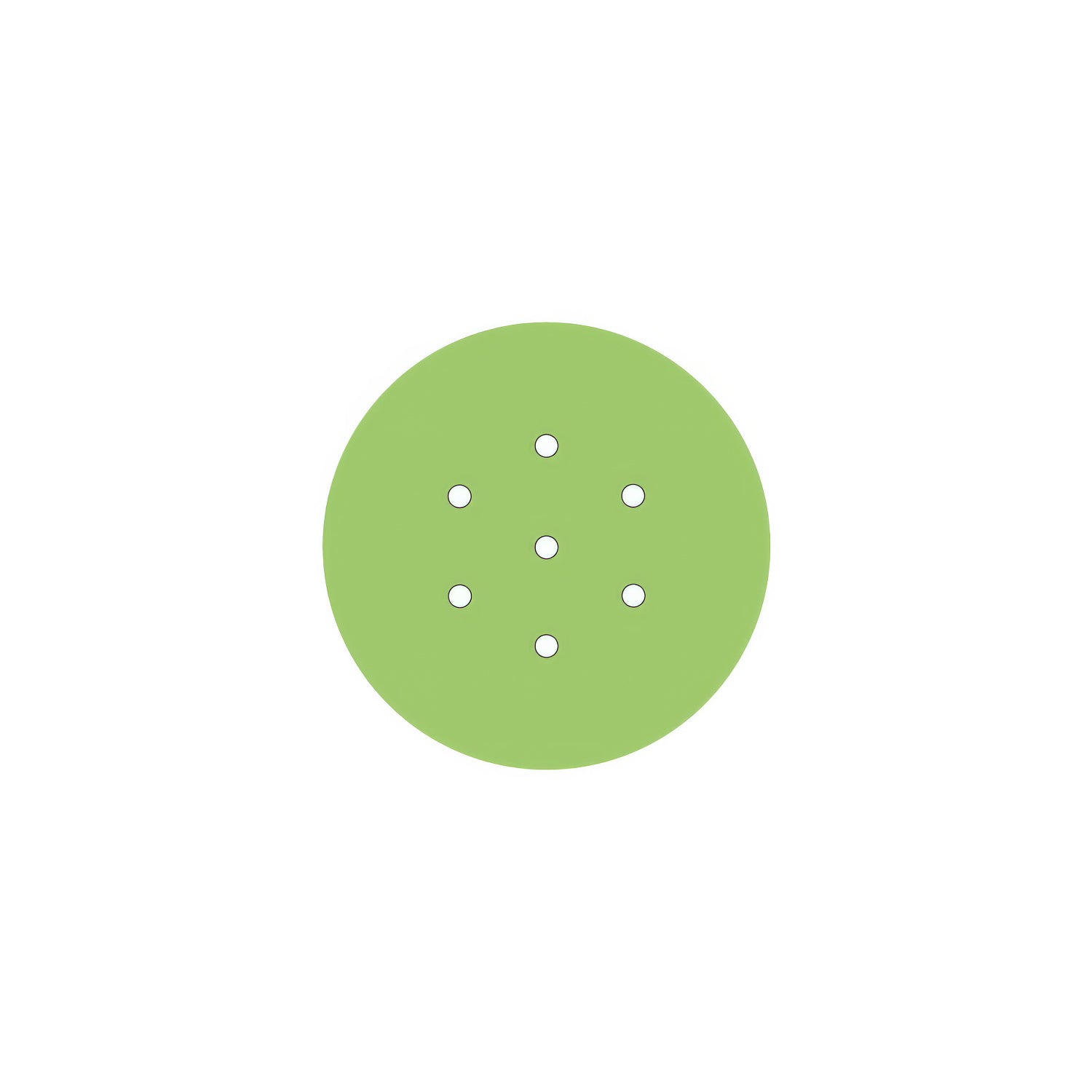 Rosone Rose-One rotondo, diametro 200 mm con 7 fori e 4 fori laterali - Verde prato Bianco