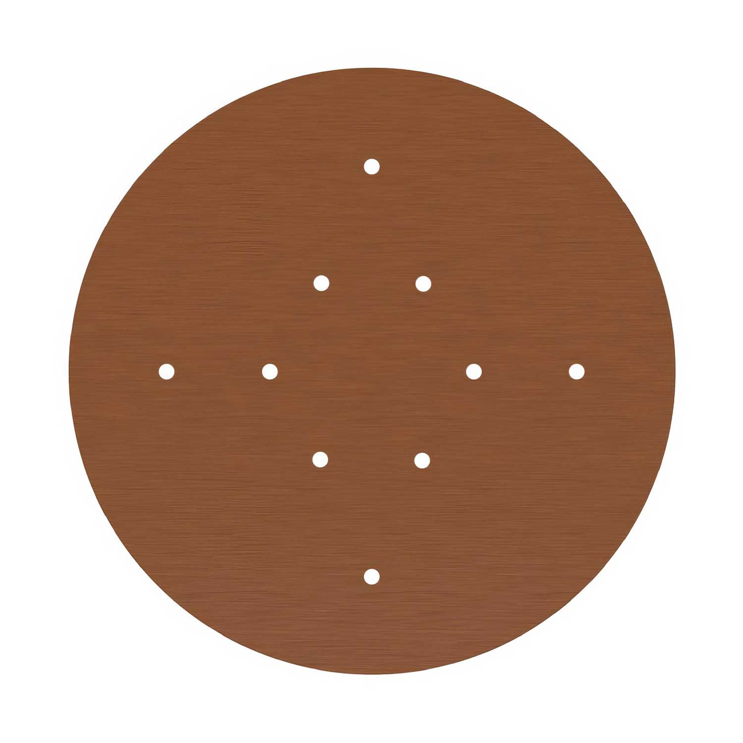 Rosone XXL Rose-One rotondo, diametro 400 mm con 10 fori e 4 fori laterali - Dibond Rame satinato Bianco