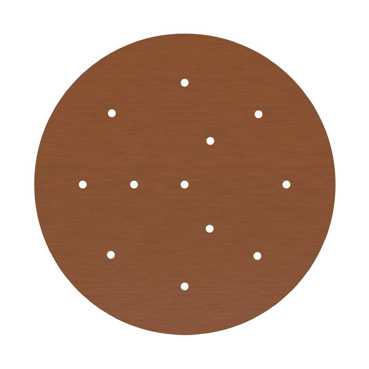 Rosone XXL Rose-One rotondo, diametro 400 mm con 12 fori e 4 fori laterali - Dibond Rame satinato Bianco