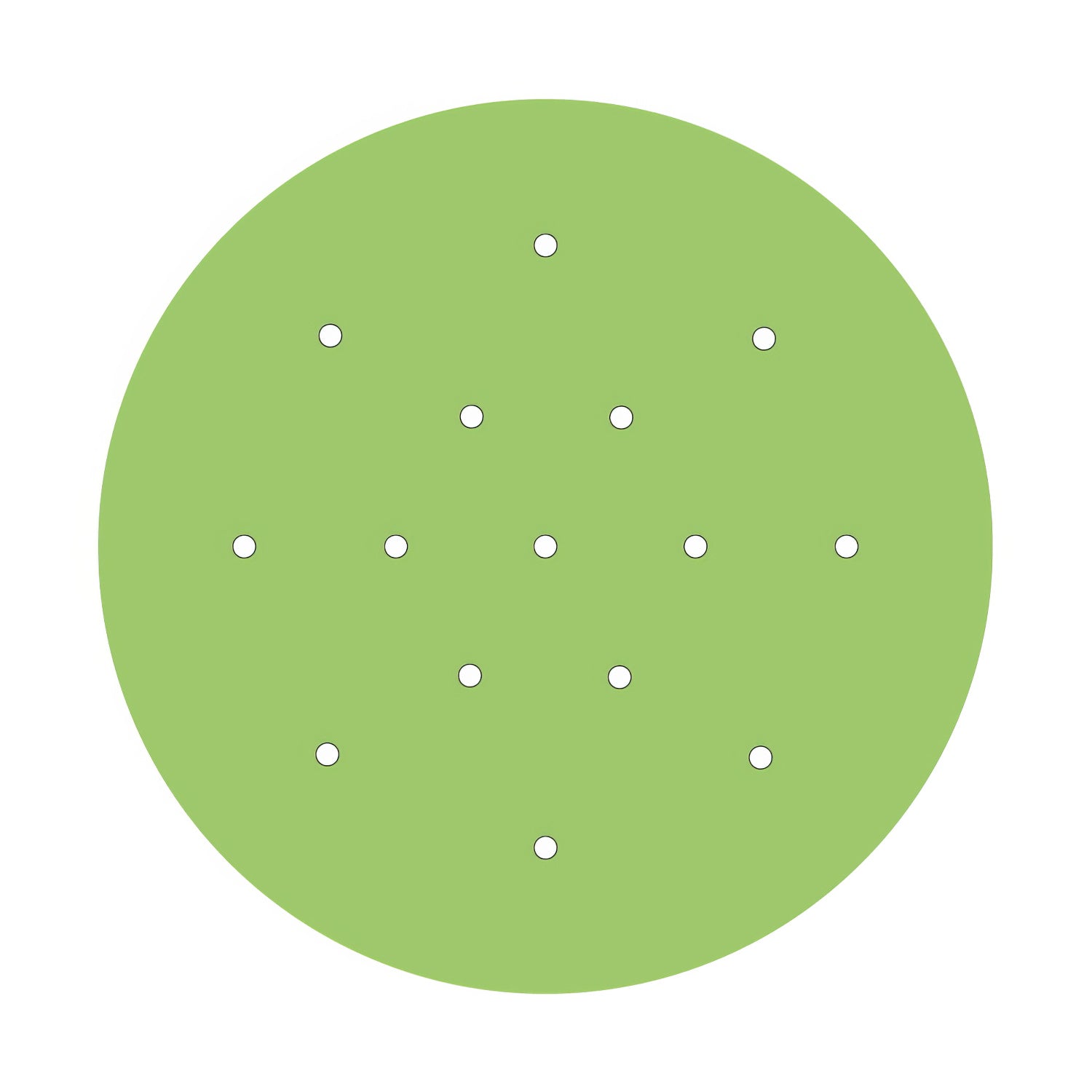 Rosone XXL Rose-One rotondo, diametro 400 mm con 15 fori e 4 fori laterali - Verde prato Bianco