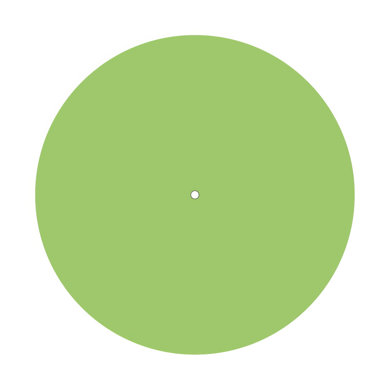 Rosone XXL Rose-One rotondo, diametro 400 mm con 1 foro e 4 fori laterali - Verde prato Bianco