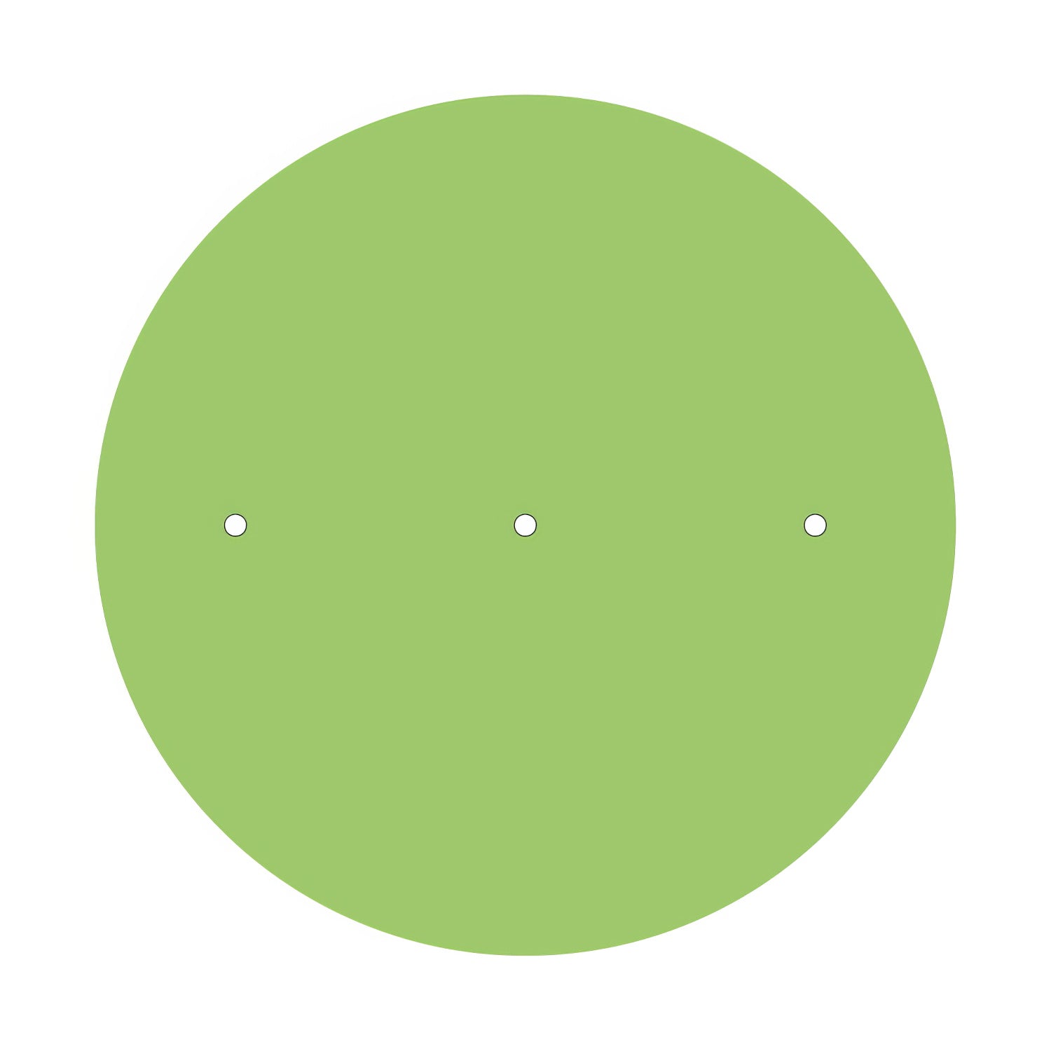 Rosone XXL Rose-One rotondo, diametro 400 mm con 3 fori in linea e 4 fori laterali - Verde prato Bianco