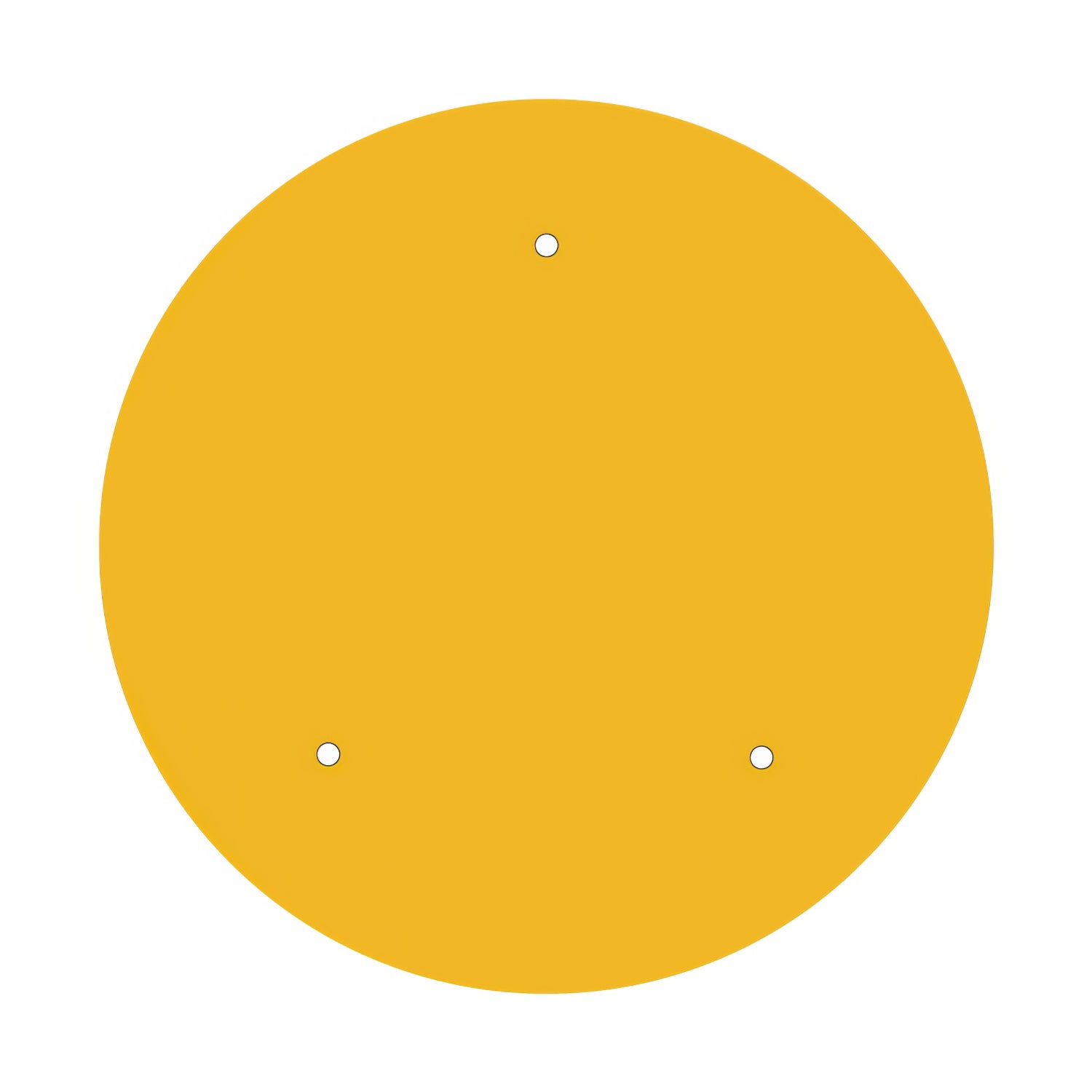 Rosone XXL Rose-One rotondo, diametro 400 mm con 3 fori e 4 fori laterali - Mostarda Bianco