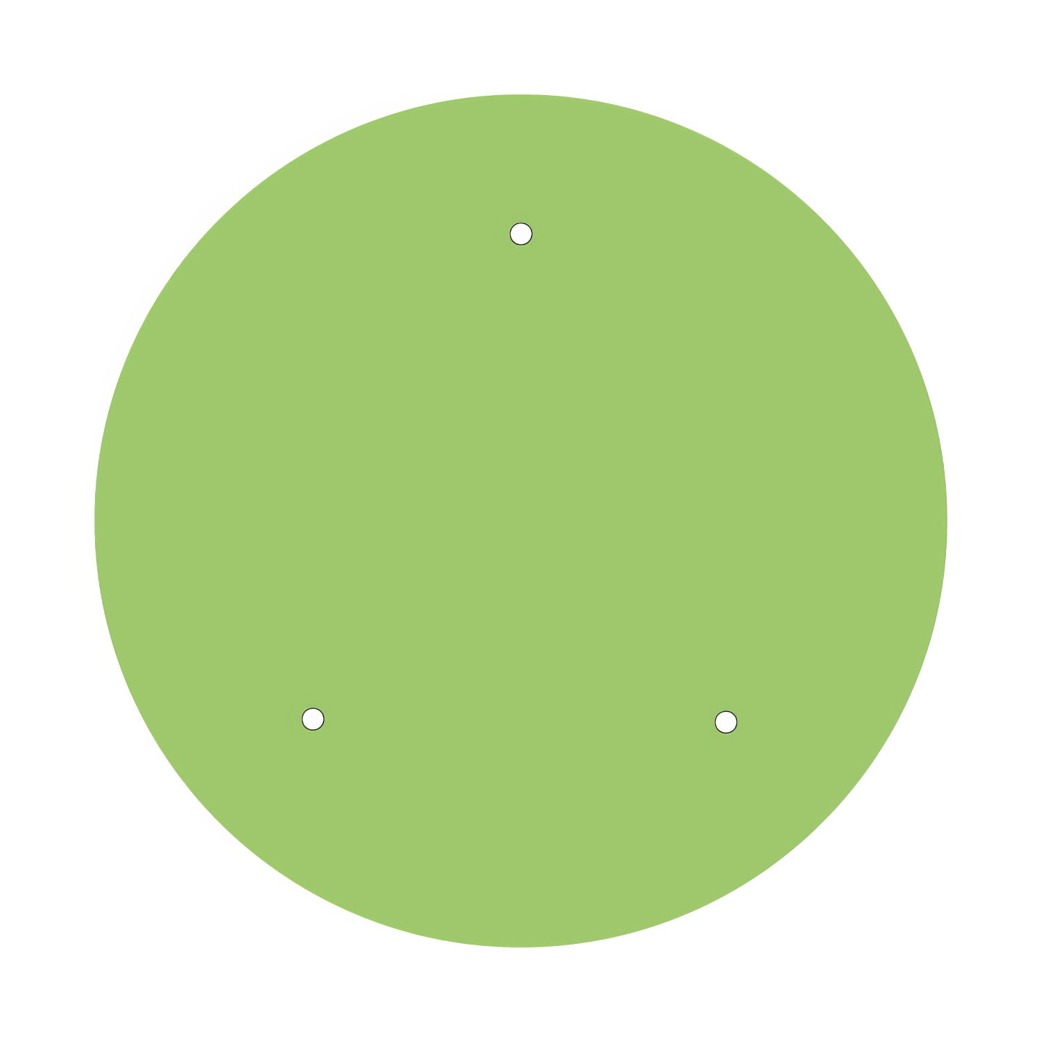 Rosone XXL Rose-One rotondo, diametro 400 mm con 3 fori e 4 fori laterali - Verde prato Bianco