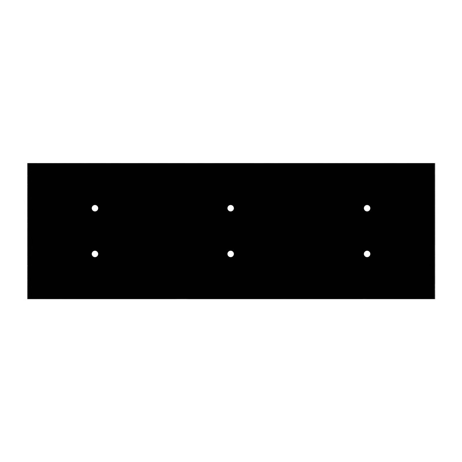 Lampada a sospensione a 6 cadute con XXL Rose-One rettangolare 675 mm con finiture in metallo - Nero opaco