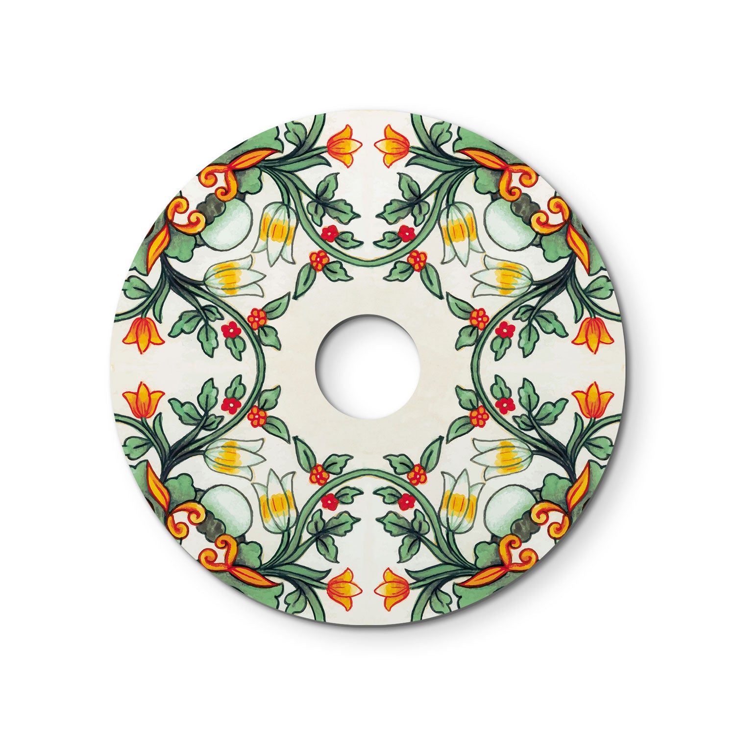 Catenaria Sistema Lumet 'Maioliche' da 7,5 m con cavo tessile, 5 portalampada e paralumi Rosso e Verde, gancio e spina nera