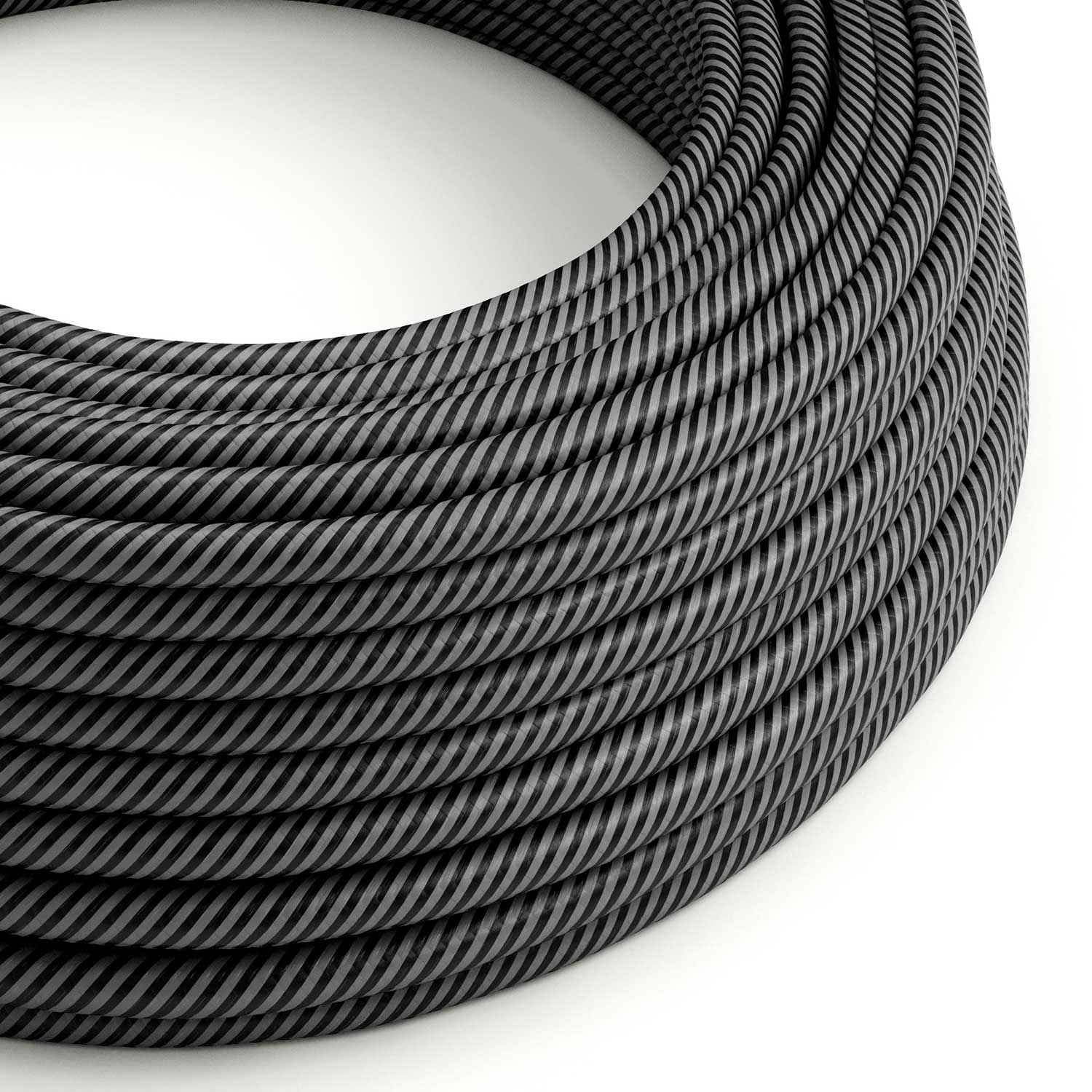 Filo elettrico in tessuto Grafite e Nero Carbone Vertigo - L'Originale Creative Cables, per impianti a vista di design - ERM38