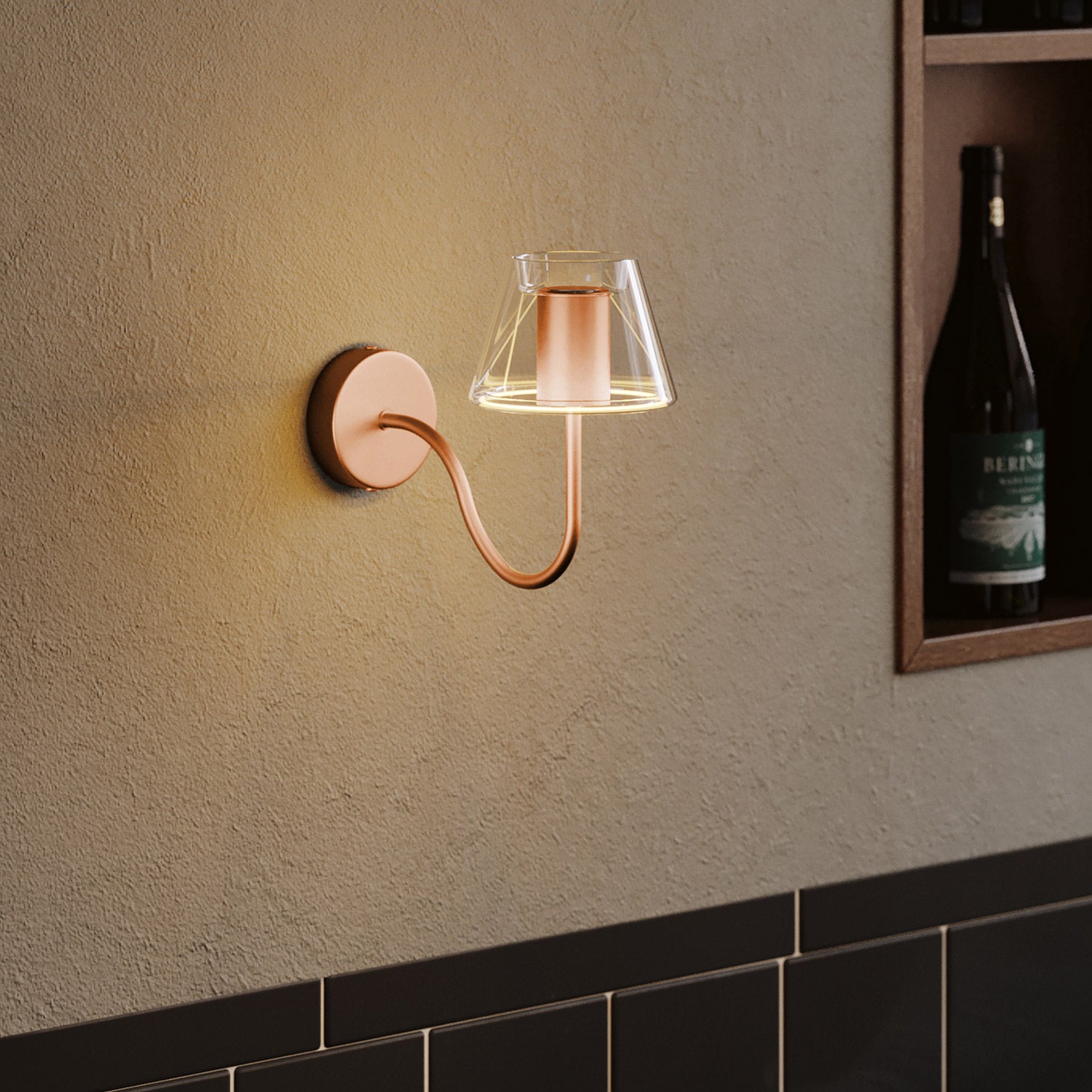 Ukrivljena podaljševalna cev v obliki črke S za svetilko, 16,5 cm, kovina – satenasto baker