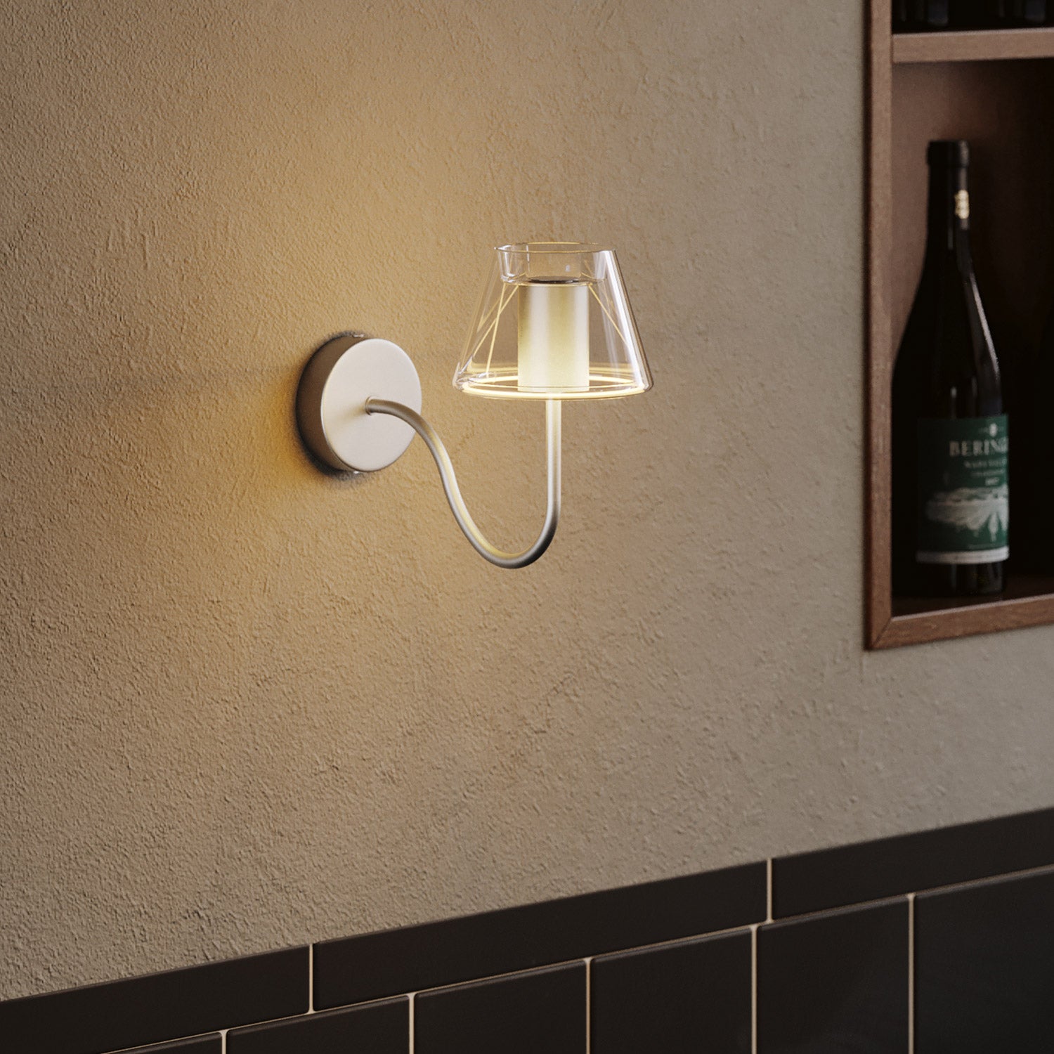 Ukrivljena podaljševalna cev v obliki črke S za svetilko, 16,5 cm, kovina – titanij, satenast zaključek