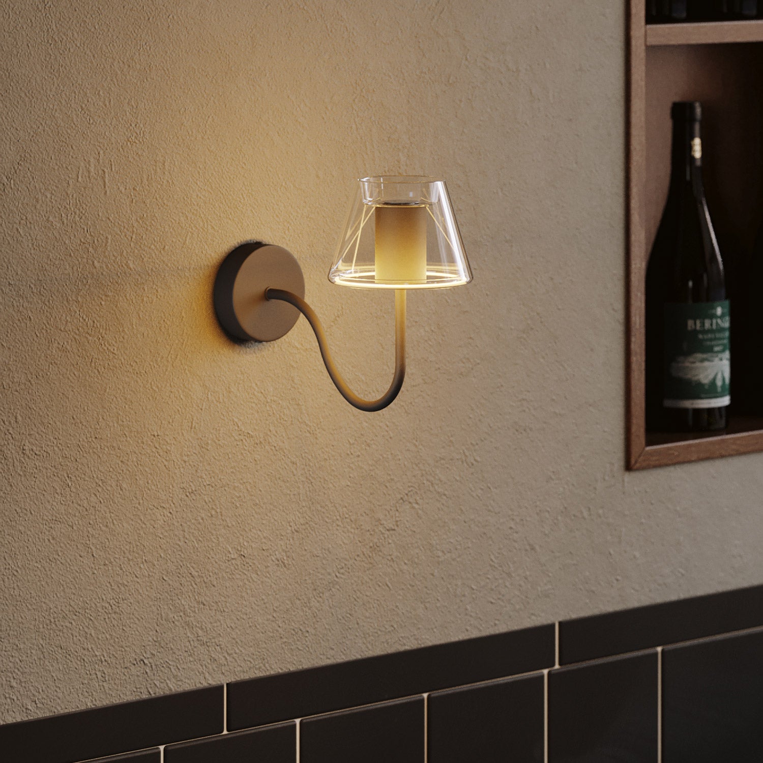 Ukrivljena podaljševalna cev v obliki črke S za svetilko, 16,5 cm, kovina – Črna