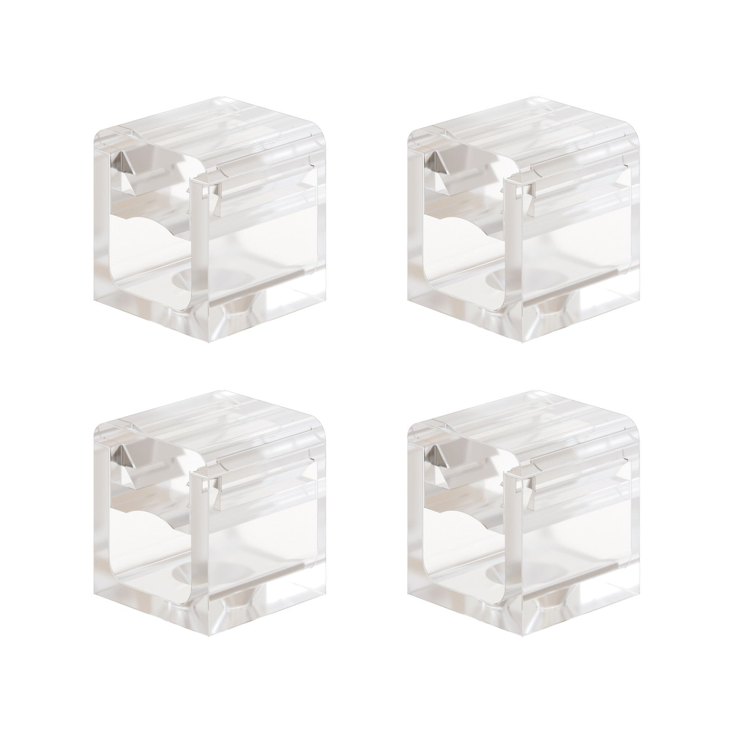 Set 4 Cube Clip Trasparente - Mini fissaggio a parete per cavo tessile