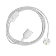 SnakeBis - Cablaggio con portalampada, cavo in tessuto colorato RC01 e spina UK