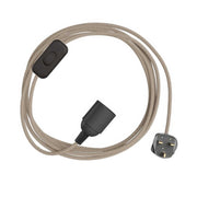 SnakeBis Zig-Zag - Cablaggio con portalampada, cavo in tessuto effetto Zig-Zag RD73 e spina UK