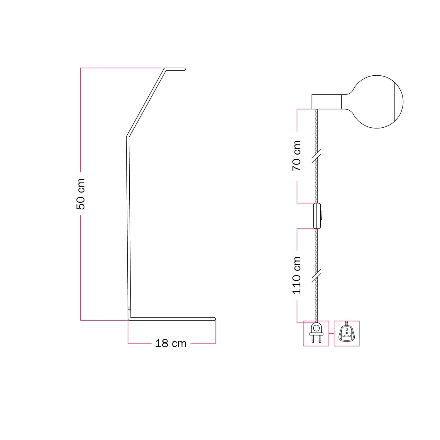 Koso Lucia - Lampada da tavolo con spina UK - Arancione