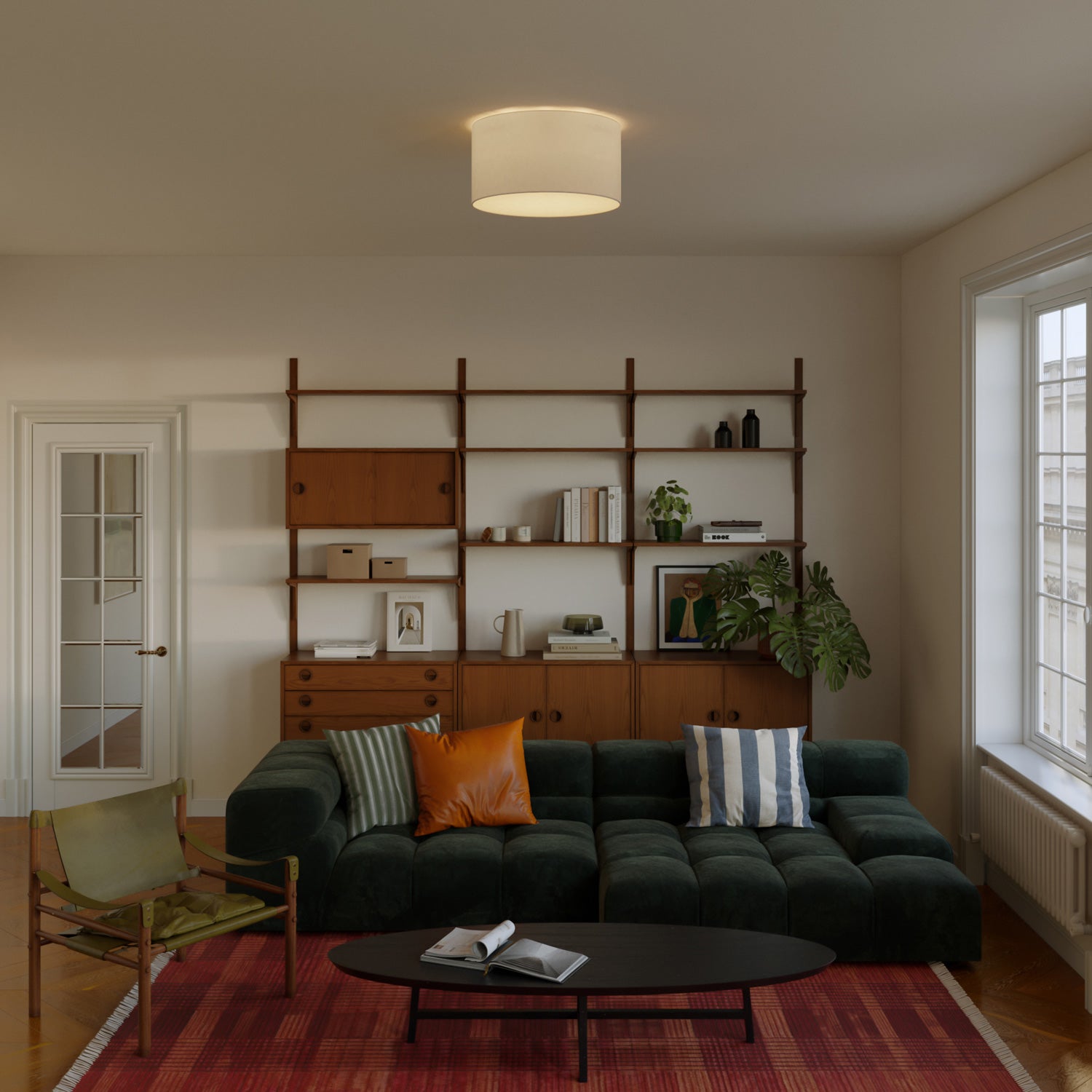 Plafoniera in tessuto Medium Arenal sabbia - Made in Italy