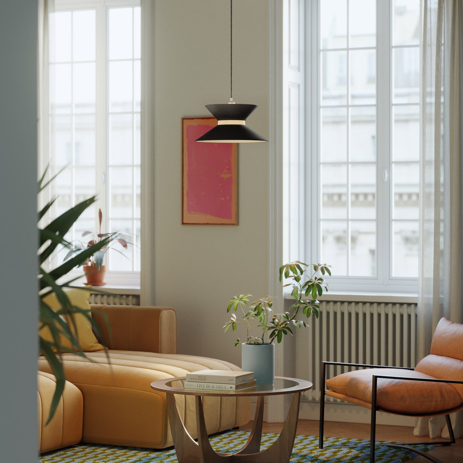 Paralume in tessuto Clessidra Teletta antracite - Made in Italy Arenal sabbia