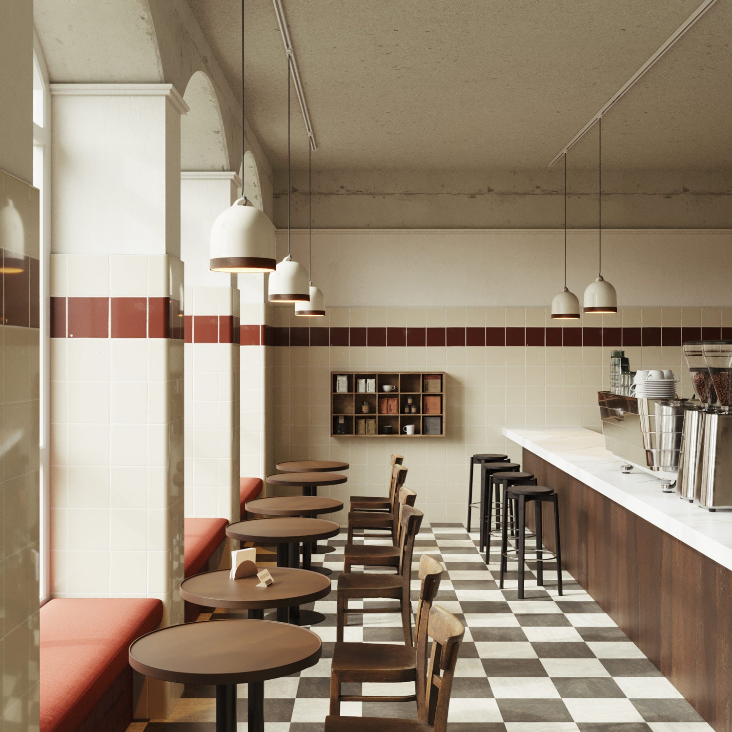 Paralume Campana M bicolore in ceramica Bianco e Marrone, collezione Materia - Made in Italy