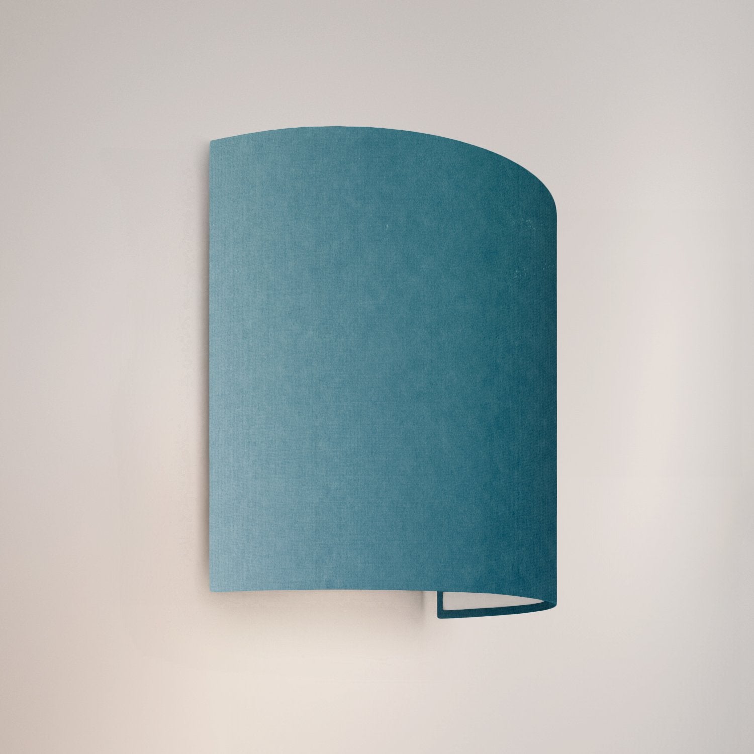 Applique Ventola con paralume in tessuto Teletta azzurro severo - Made in Italy