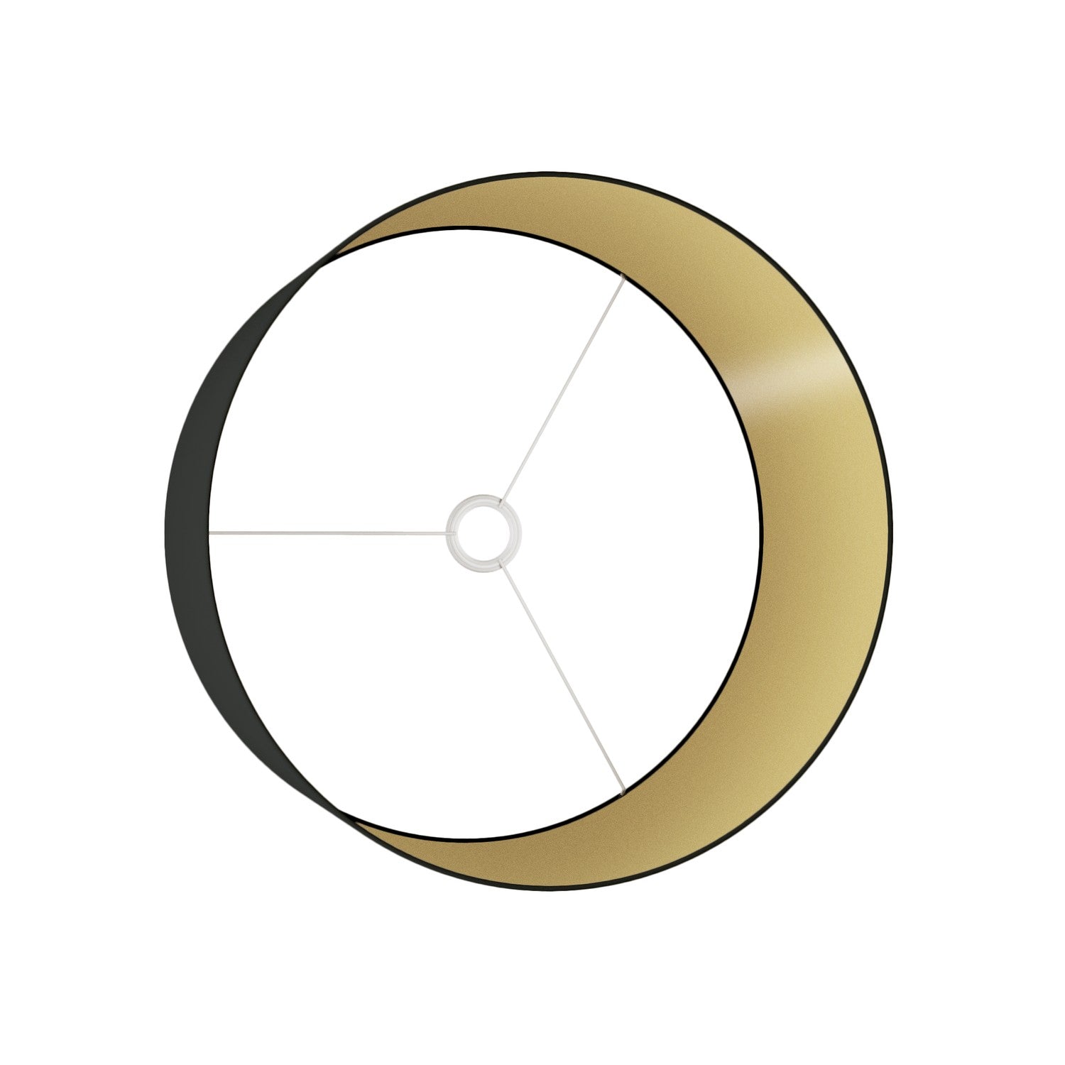 Paralume Cilindro XL in tessuto con attacco E27 - Made in Italy - Nero/Oro