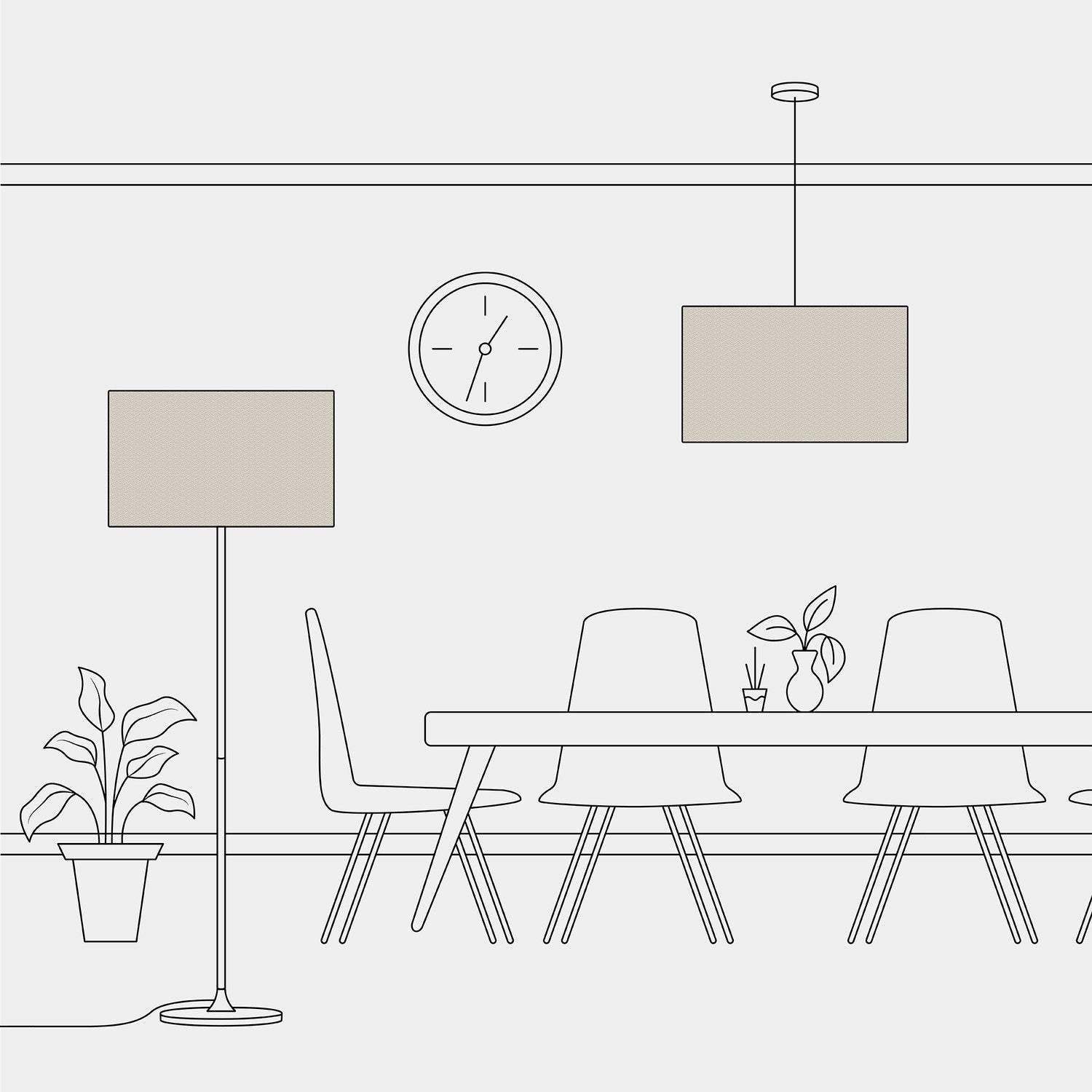 Paralume Cilindro XXL in tessuto con attacco E27 - Made in Italy - Lana Beige