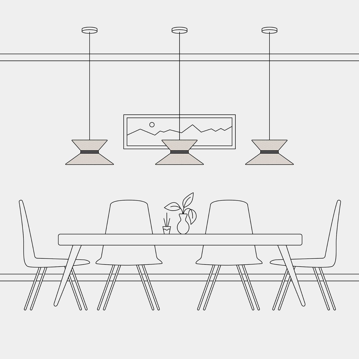 Paralume in tessuto Clessidra per lampada a sospensione - Lana Sabbia Lana grigio scuro